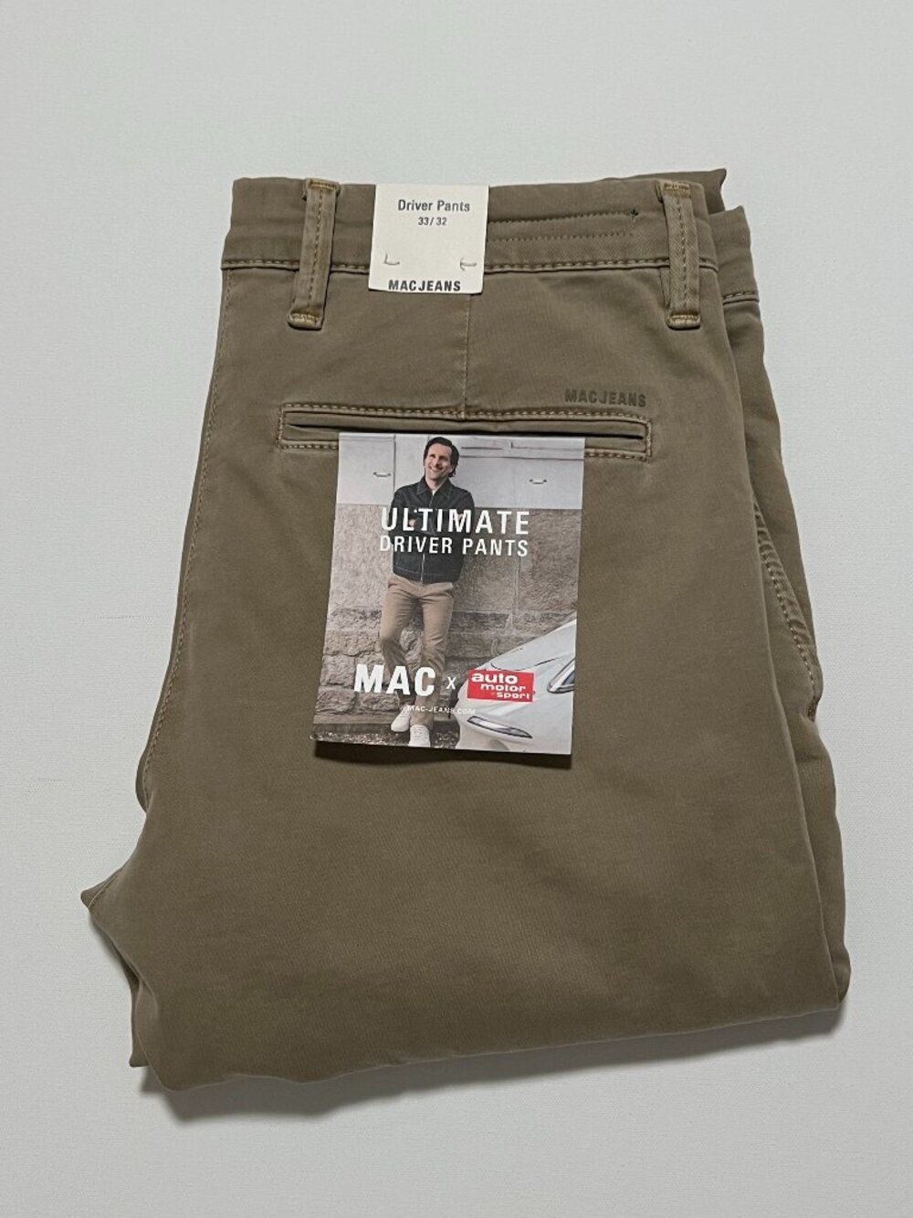 Mac Jeans Ultimate Driver Pants NWT Beige Tan Men's size 33x32 BRAND NEW Pants